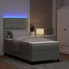 vidaXL Lit &agrave; ressort LED avec matelas Gris clair 80 x 200 cm tissu