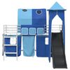 vidaXL Lit mezzanine pour enfants Blanc et Bleu 100 x 190 cm M&eacute;tал