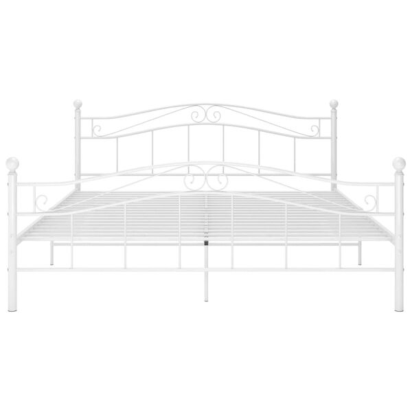 vidaXL Cadre de lit sans matelas blanc métal 160x200 cm