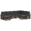 vidaXL Ensemble de canap&eacute; de jardin 9 pc Gris polyrotin
