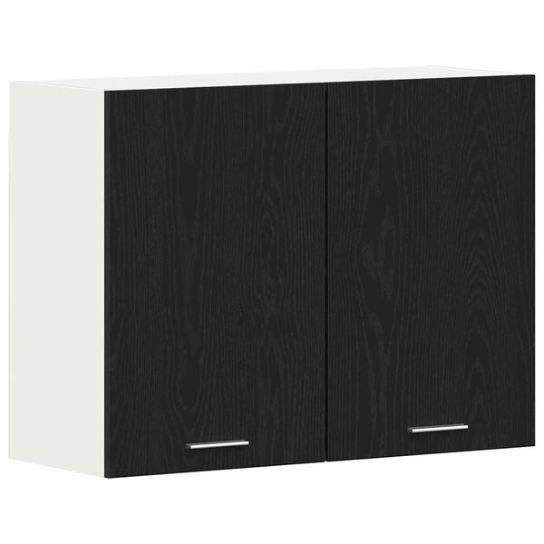 vidaXL Armoire suspendue avec &eacute;tag&egrave;re Lyon Ch&ecirc;ne noir 80 x 31 x 60 cm