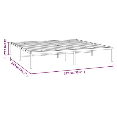 vidaXL Cadre de lit métal sans matelas blanc 183x213 cm