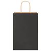 vidaXL Sacs en papier 50 pcs avec poign&eacute;es noir 21x11x31 cm