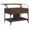 vidaXL Table basse ch&ecirc;ne marron 70x50x50 cm bois d'ing&eacute;nierie et m&eacute;tal