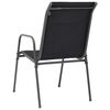 vidaXL Ensemble &agrave; manger d'ext&eacute;rieur 7 pcs Acier Noir