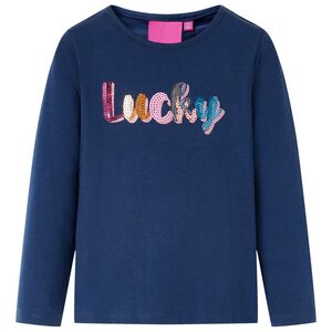 vidaXL T-shirt enfants &agrave; manches longues bleu marine 104