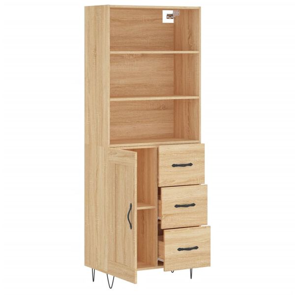 vidaXL Buffet haut Ch&ecirc;ne sonoma 69,5x34x180 cm Bois d'ing&eacute;nierie