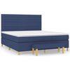 vidaXL Sommier &agrave; lattes de lit avec matelas Bleu 160x200 cm Tissu
