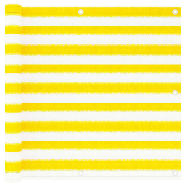 vidaXL &Eacute;cran de balcon Jaune et blanc 90x300 cm PEHD