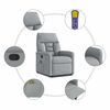 vidaXL Fauteuil de massage inclinable Gris clair Tissu