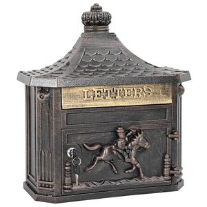 vidaXL Bo&icirc;te aux lettres murale avec stockage Bronze 40,5 x 16 x 45 cm