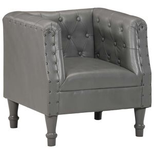 vidaXL Chaise cabriolet gris cuir v&eacute;ritable