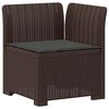 vidaXL Canap&eacute; de jardin 1 place avec coussin look rotin PP Marron