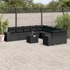 vidaXL Salon de jardin 11 pcs avec coussins noir r&eacute;sine tress&eacute;e