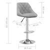 vidaXL Tabourets de bar lot de 2 gris clair velours