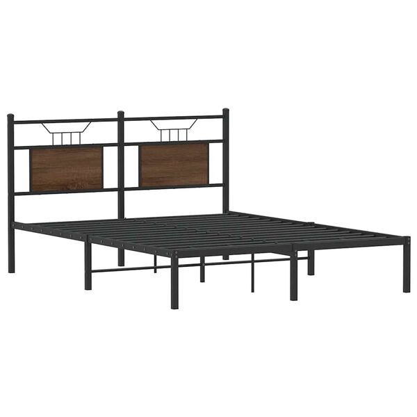 vidaXL Cadre de lit sans matelas ch&ecirc;ne marron 150x200 cm