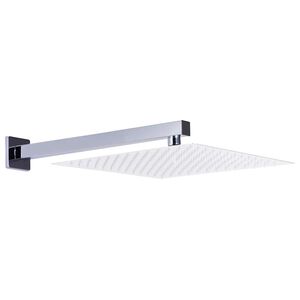 vidaXL Bras de support de douche Carr&eacute; Inox 201 Argent&eacute; 30 cm