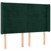 vidaXL T&ecirc;te de lit avec oreilles Vert fonc&eacute; 147x16x118/128 cm Velours