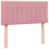 vidaXL Sommier &agrave; lattes de lit avec matelas rose 90x220 cm velours