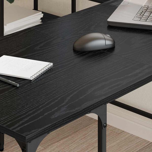vidaXL Bureau Ch&ecirc;ne noir 139 x 139 x 75 cm Bois d'ing&eacute;nierie