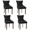 vidaXL Chaises &agrave; manger lot de 4 noir tissu