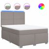 vidaXL Sommier &agrave; lattes de lit avec matelas Taupe 140x200 cm Tissu