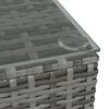 vidaXL Table de basse de jardin gris 60x60x30 cm r&eacute;sine tress&eacute;e verre