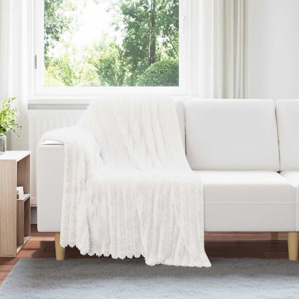 vidaXL Jet&eacute; Blanc 150 x 130 cm Toison