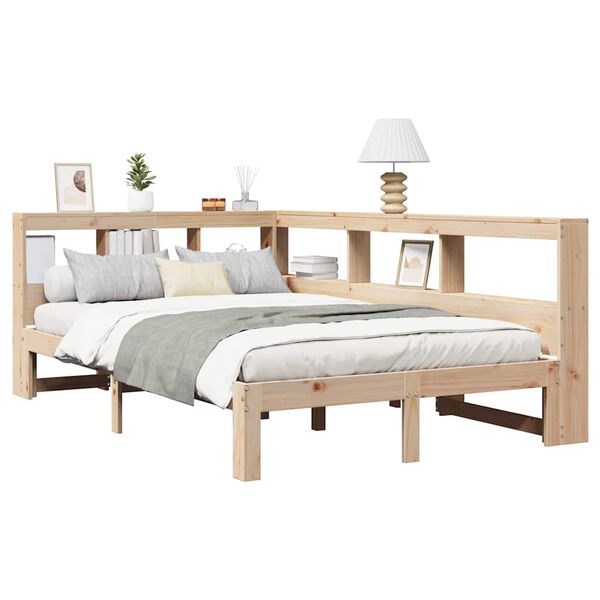 vidaXL Lit bibliothèque sans matelas 120x190 cm bois de pin massif
