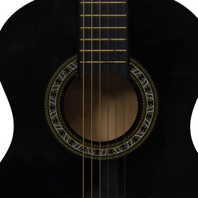 vidaXL Guitare classique de débutants et enfants Noir 1/2 34"