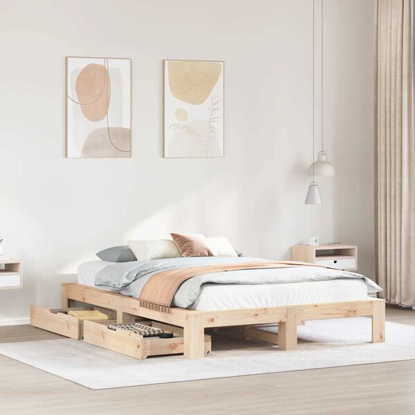 vidaXL Cadre de lit sans matelas 150x200 cm bois de pin massif