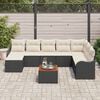 vidaXL Ensemble de canapé de jardin avec coussin 9 pcs Noir polyrotin