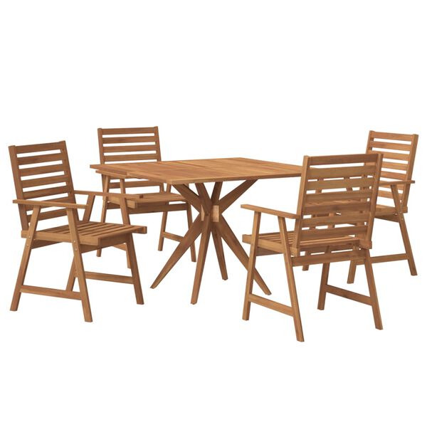 vidaXL Ensemble à manger de jardin 5 pcs Bois d'acacia solide