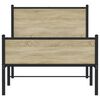 vidaXL Cadre de lit en m&eacute;tal sans matelas ch&ecirc;ne sonoma 100x200 cm