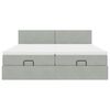 vidaXL Cadre de lit ottoman avec matelas gris clair 200x200 cm velours