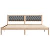 vidaXL Cadre de lit Gris clair 200 x 200 cm Pin massif