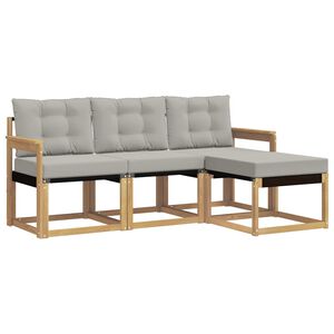 vidaXL Ensemble de canap&eacute;s d'ext&eacute;rieur 4 pcs Blanc et gris clair