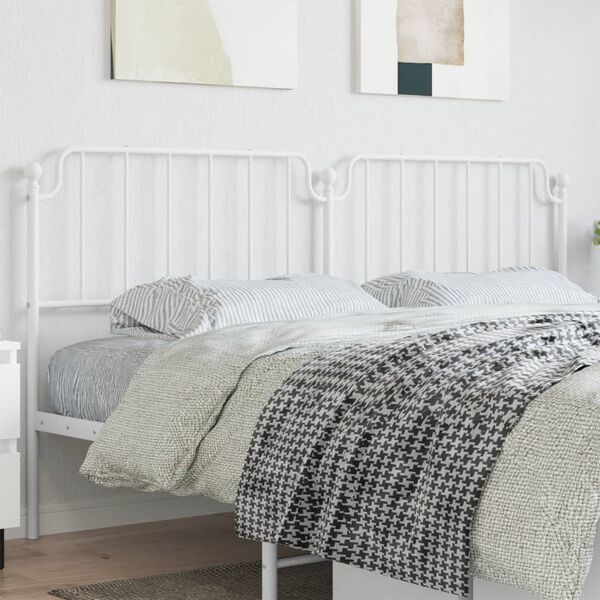 vidaXL T&ecirc;te de lit de remplacement m&eacute;tal blanc 200 cm