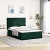 vidaXL Cadre de lit ottoman avec matelas vert fonc&eacute; 140x200 cm velours
