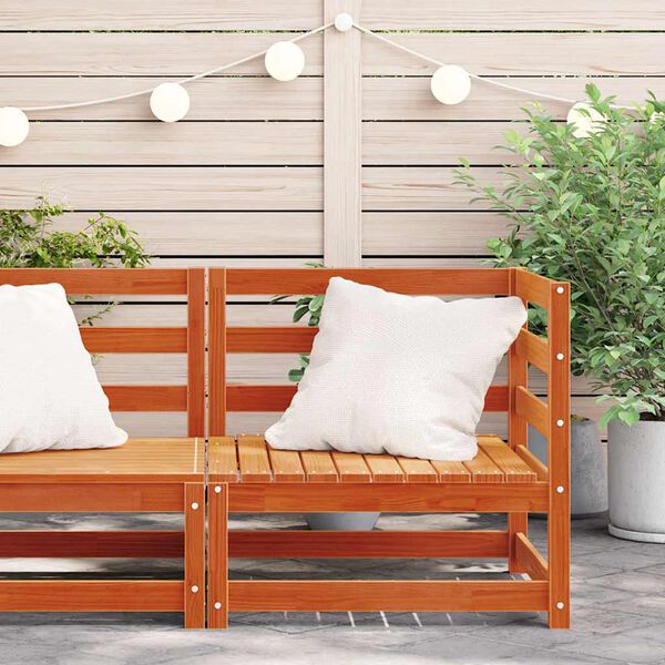 vidaXL Canap&eacute; d'angle de jardin cire marron 70x70x67cm bois pin massif