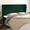 vidaXL T&ecirc;te de lit avec oreilles Vert fonc&eacute; 203x23x118/128 cm Velours
