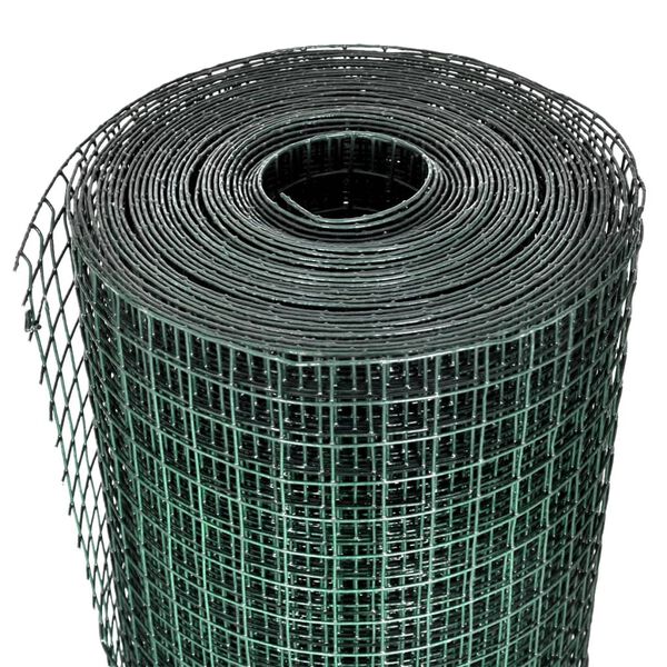 vidaXL Grillage acier galvanisé et revêtement en PVC 10x1 m vert