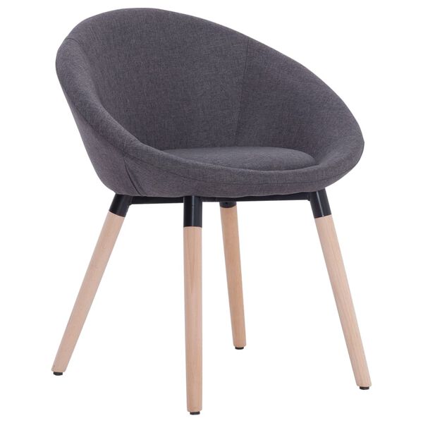 vidaXL Chaises &agrave; manger lot de 2 gris fonc&eacute; tissu