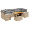 vidaXL Salon de jardin avec coussins 8 pcs beige r&eacute;sine tress&eacute;e