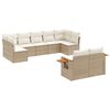 vidaXL Salon de jardin avec coussins 9 pcs beige r&eacute;sine tress&eacute;e