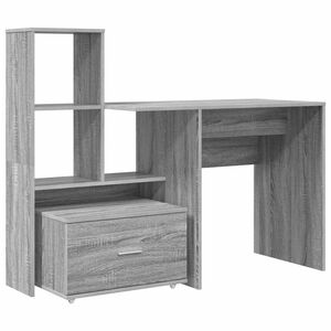 vidaXL Bureau Gris Sonoma Bois d'ing&eacute;nierie 131,5 x 50 x 106,5 cm