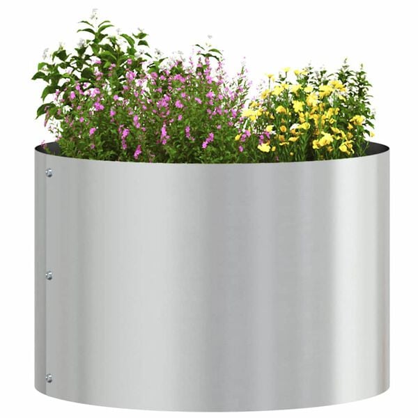 vidaXL Cache-pot de jardin Argent 30 x 30 x 20 cm Acier galvanisé