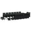 vidaXL Ensemble &agrave; manger de jardin coussins 19 pcs R&eacute;sine tress&eacute;e Noir
