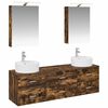 vidaXL Ensemble de mobilier de salle de bain 5 pc Ch&ecirc;ne fum&eacute;
