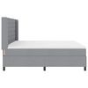 vidaXL Lit &agrave; ressort LED avec matelas Gris clair 200 x 200 cm tissu